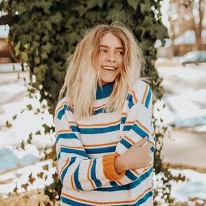 Striped Turtleneck Sweater